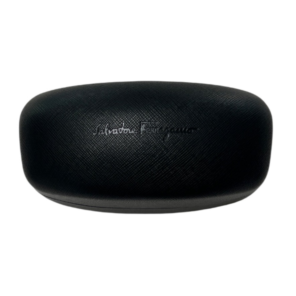 Salvatore Ferragamo Textured Black Sunglass Case & Cleaning Cloth NWOT